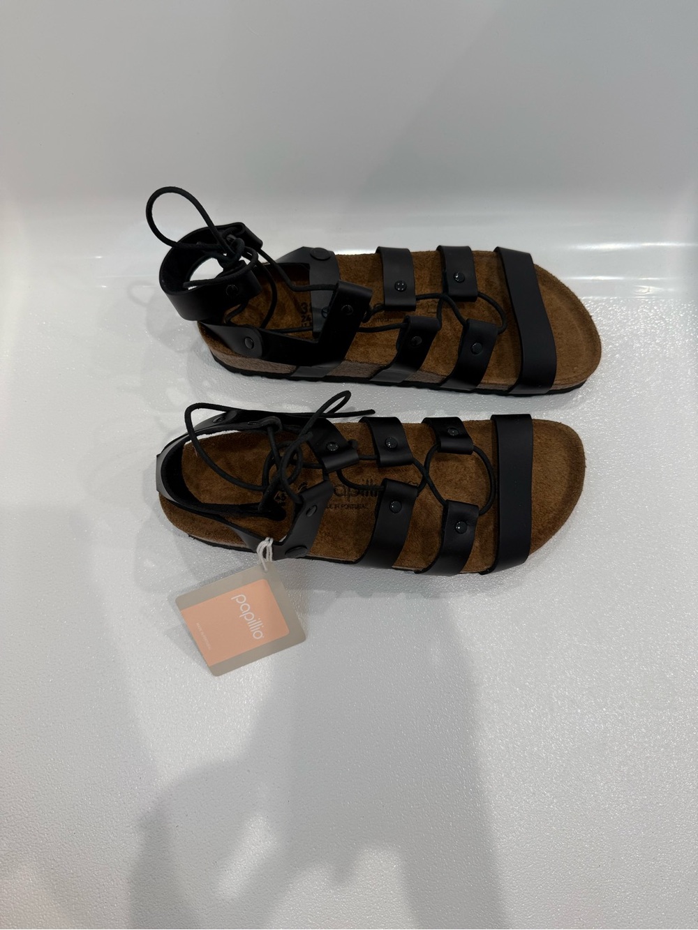 Papillio Black Strappy Gladiator Sandals